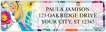 The journey into Wonderland comes to life with the Alice in Wonderland sheet labels. These four-scene personalized address labels feature Alice Cheshire Cat Queen of Hearts and the Mad Hatter. Add a little piece of magic to your correspondence with a set of these fun and colorful labels. Alice in Wonderland labels are perfect for: School/Office Supplies Correspondence Gift Tags Party Favors Bookplates/Home Library CD/DVD/Blue-ray Kid items Appointment Stickers and More! Label Specifications: 36 labels per sheet4 sheets per setSize 2.5 x 0.75 Disney